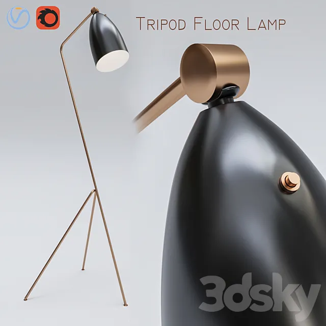 Tripod floor lamp 3DModel Tripod floor lamp 3DModel