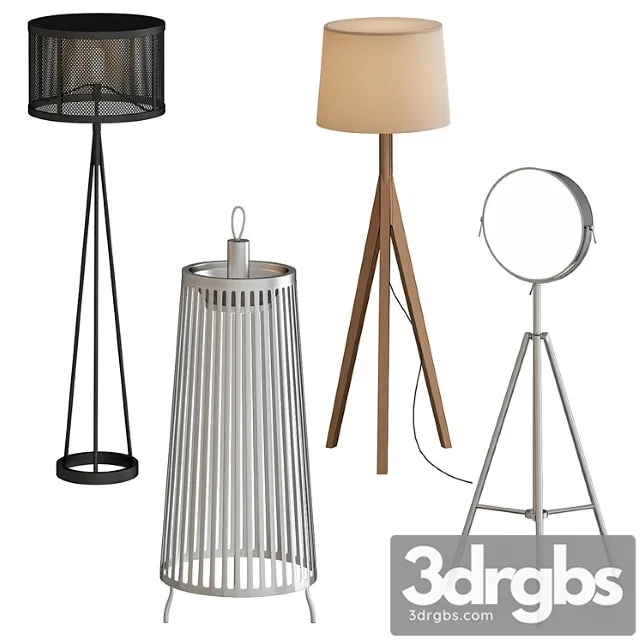 Tripod floor lamps 3D Model Download