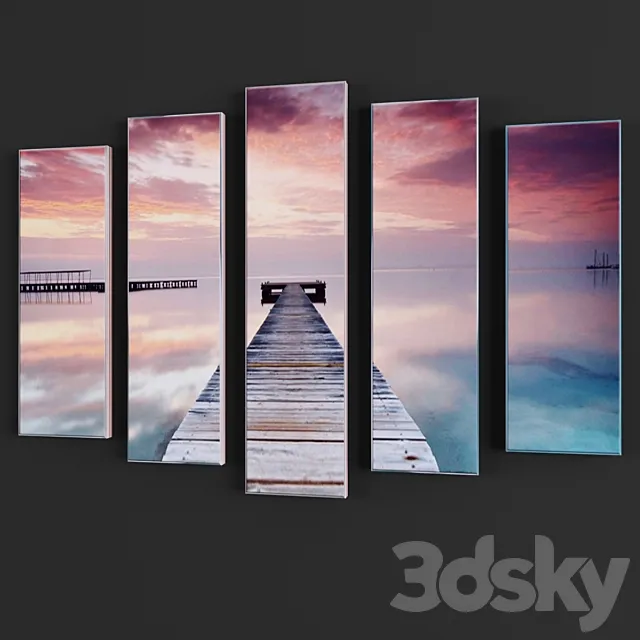 Triptych “Paris Night” 3D Model