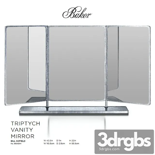Triptych vanity mirror by baker 3D Model Download