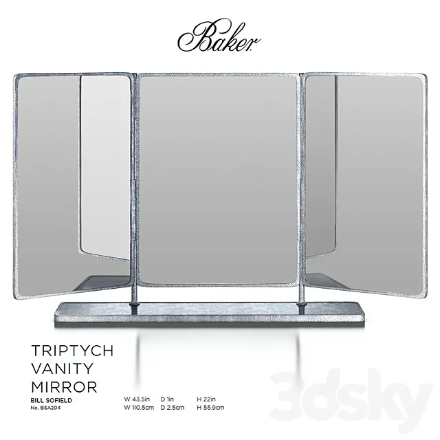Triptych Vanity Mirror by Baker 3DModel