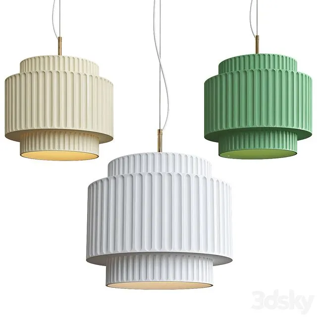Tristan Ceramic Pendant Light 3D Model Tristan Ceramic Pendant Light 3D Model