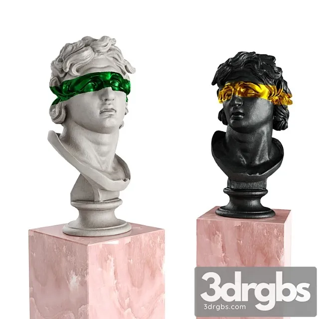 Triton Bust Stripe Sculpture 3D Model Download