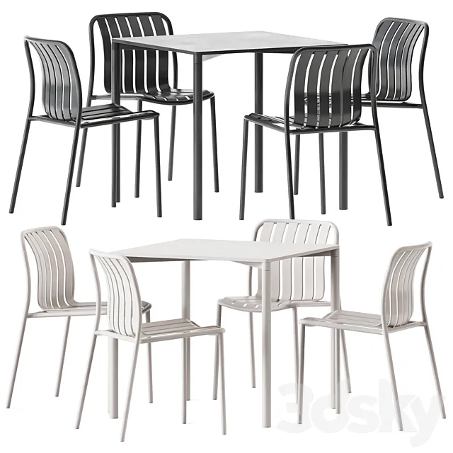 Trocadero Outdoor Table and Chair by Talenti _ Outdoor furniture 3D Model Trocadero Outdoor Table and Chair by Talenti _ Outdoor furniture 3D Model