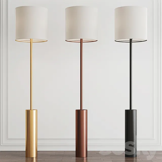 Tropical Floor Lamp by Currey & Company 3D Model Tropical Floor Lamp by Currey & Company 3D Model