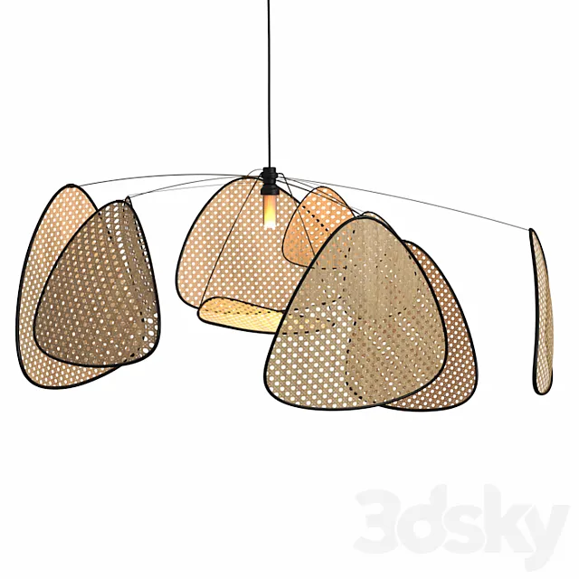 Trouva rattan hanging lamp 3D Model Trouva rattan hanging lamp 3D Model