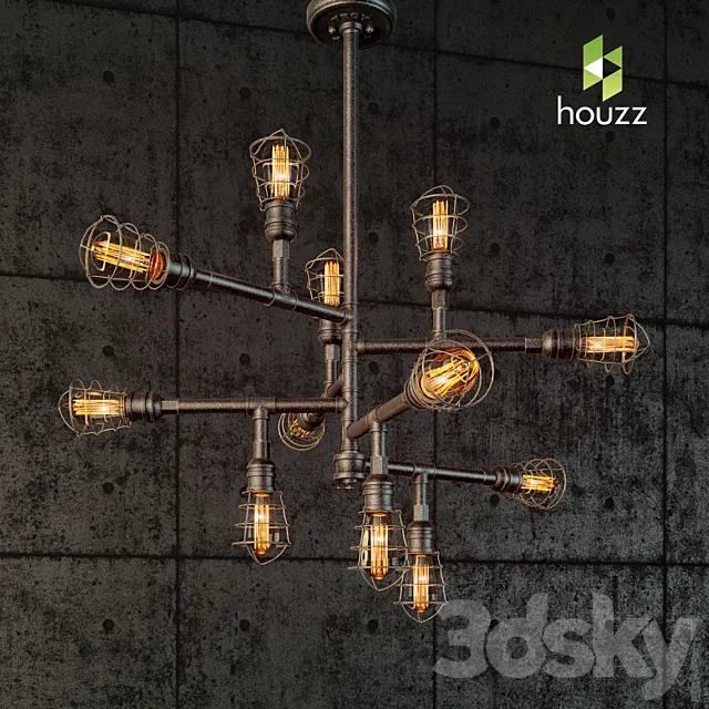 Troy Lighting F3817 Conduit 12lt Chandelier 3D Model Troy Lighting F3817 Conduit 12lt Chandelier 3D Model