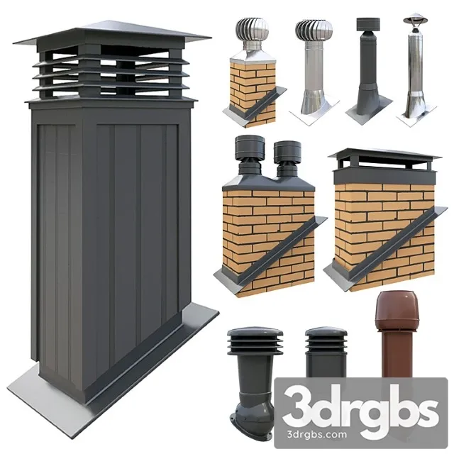 Truby Ventiliatsii I Dymokhody Na Kryshe 3D Model Download Truby Ventiliatsii I Dymokhody Na Kryshe 3D Model Download