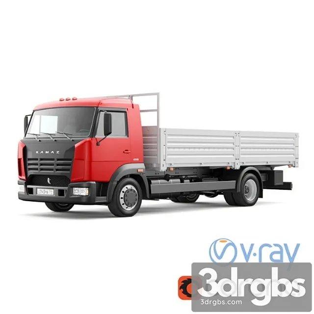 Truck kamaz 4308 3D Model Download