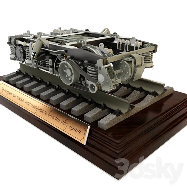 Truck passenger train car 3D Model Truck passenger train car 3D Model