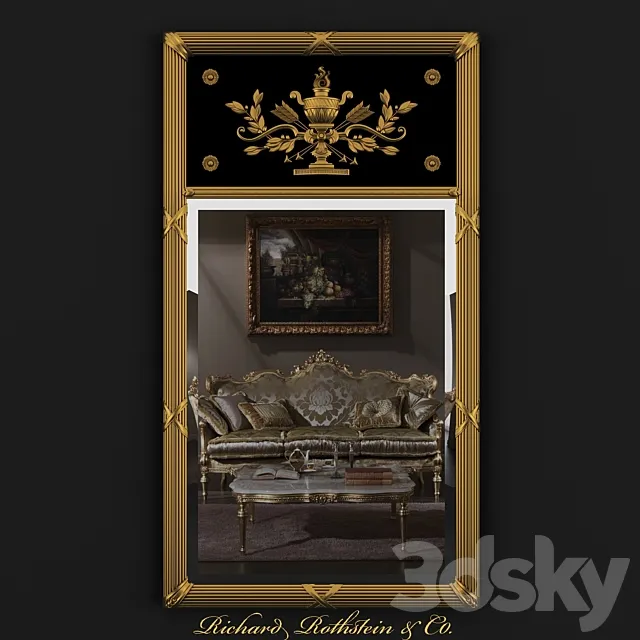 Trumeau Mirror Styled Empire Mirror 3D Model