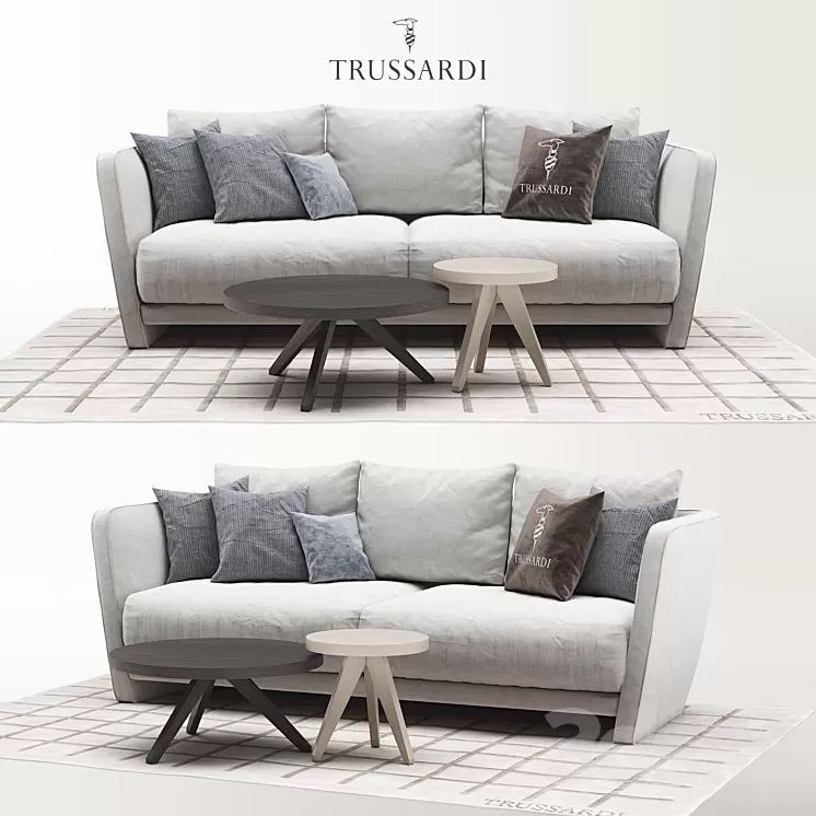 Trussardi Casa Lightshell Sofa set 3D Model Trussardi Casa Lightshell Sofa set 3D Model
