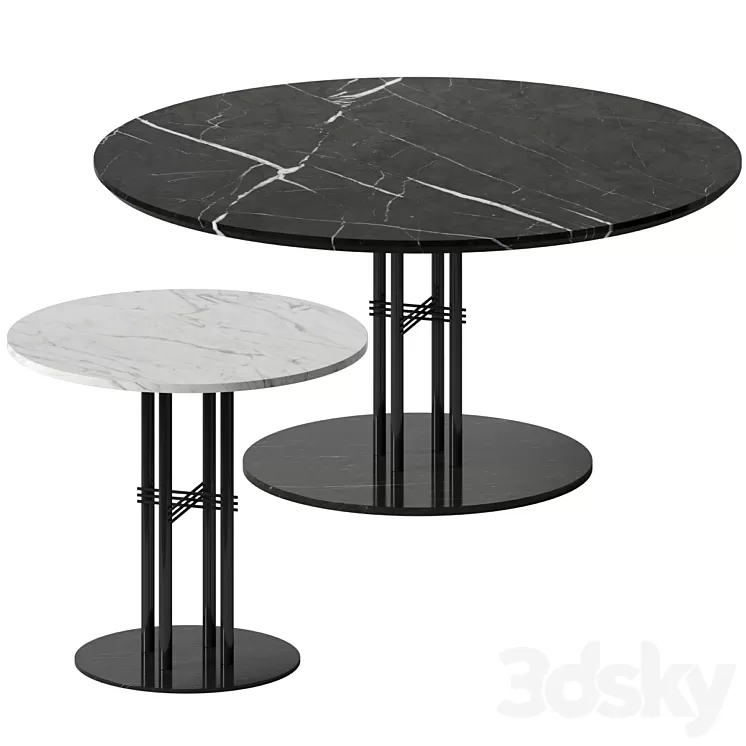 TS Column Dining Table by GUBI 3D Model Free Download