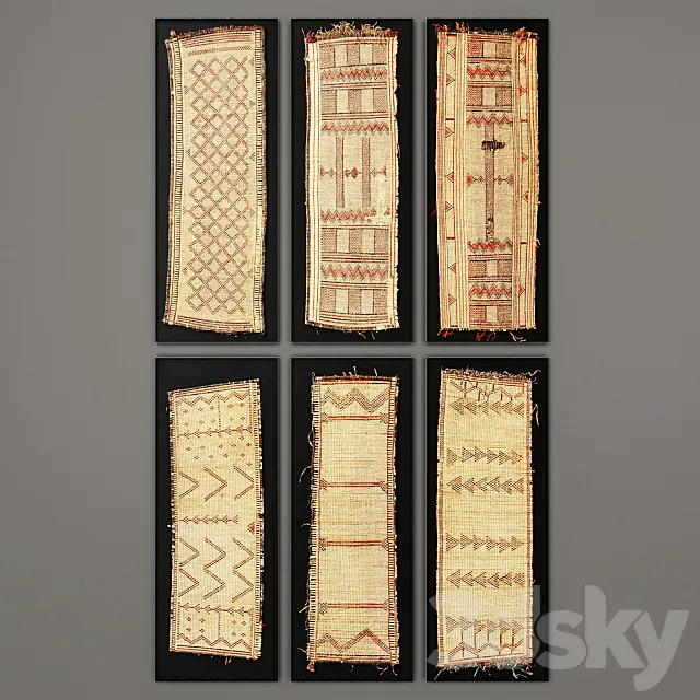 Tuareg Woven Mat Art RH Collection 3D Model Tuareg Woven Mat Art RH Collection 3D Model