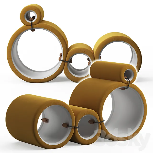 Tube Chair by Joe Colombo Cappellini 3DModel Tube Chair by Joe Colombo Cappellini 3DModel