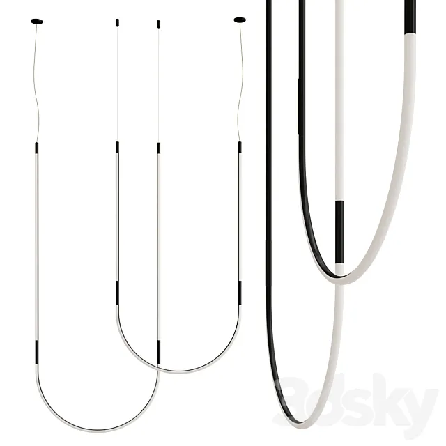 TUBS MODULAR Aluminum pendant lamp By LedsC4 3D Model TUBS MODULAR Aluminum pendant lamp By LedsC4 3D Model