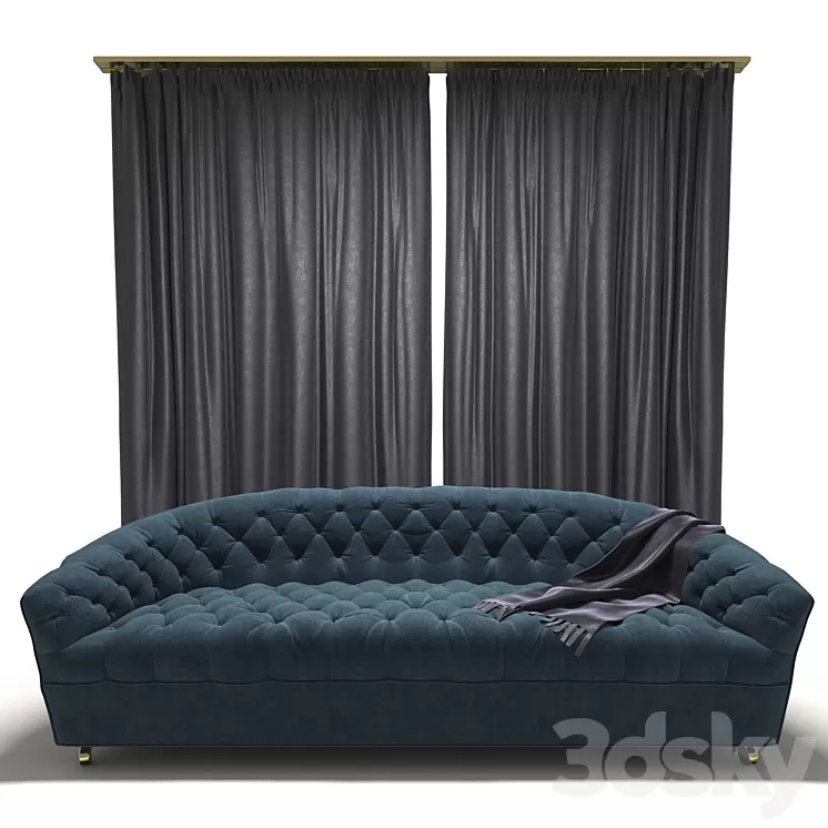 Tufted Classic Style Sofa 3D Model