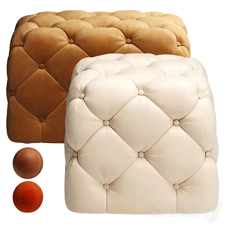 Tufted pouf CTS Salloti Tresor 3D Model Tufted pouf CTS Salloti Tresor 3D Model