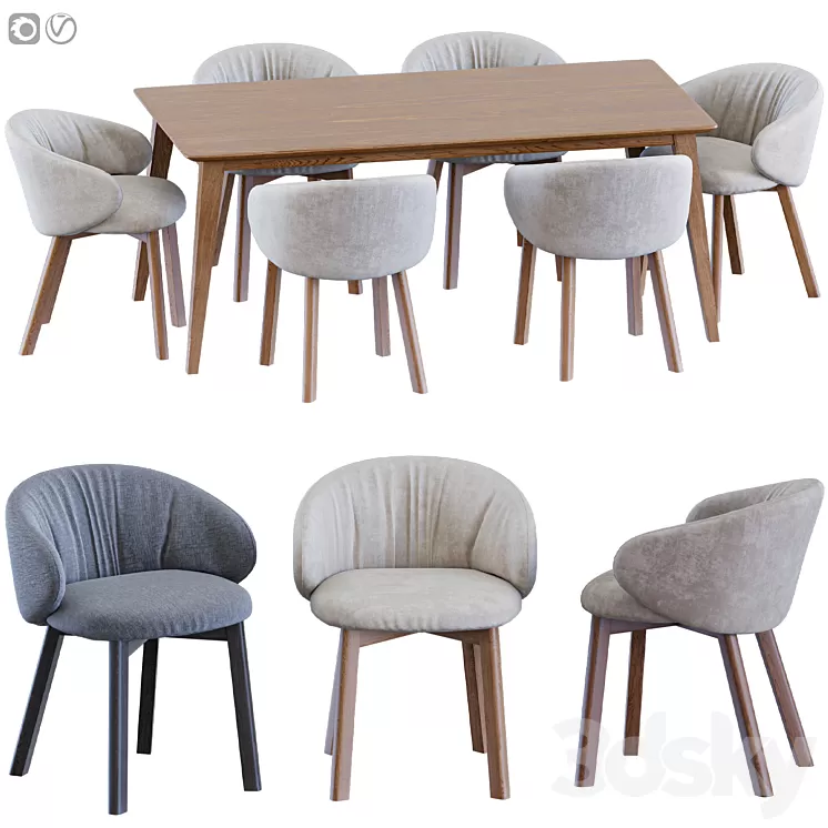 Tuka chair Jylland table 3D Model Free Download