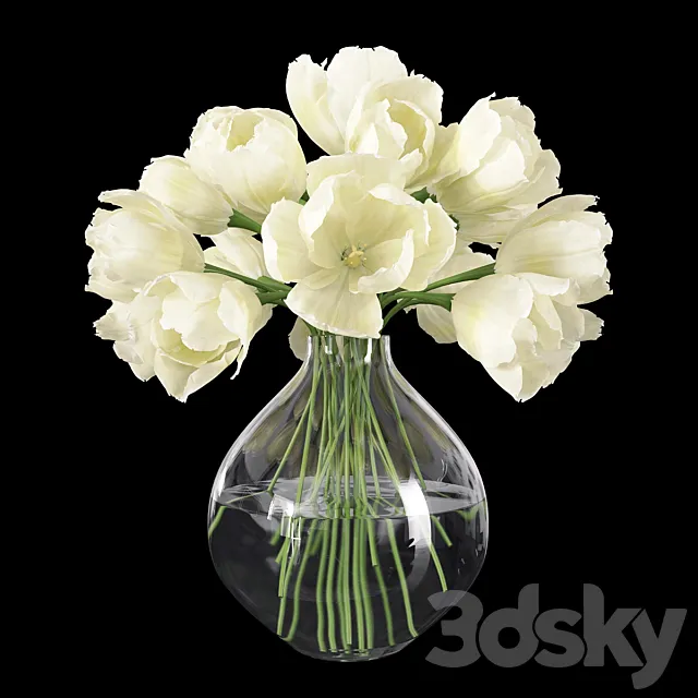 Tulips in a Vase 3 3D Model Tulips in a Vase 3 3D Model