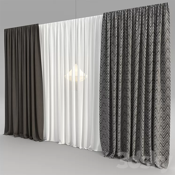 Tulle curtains 3D Model Tulle curtains 3D Model