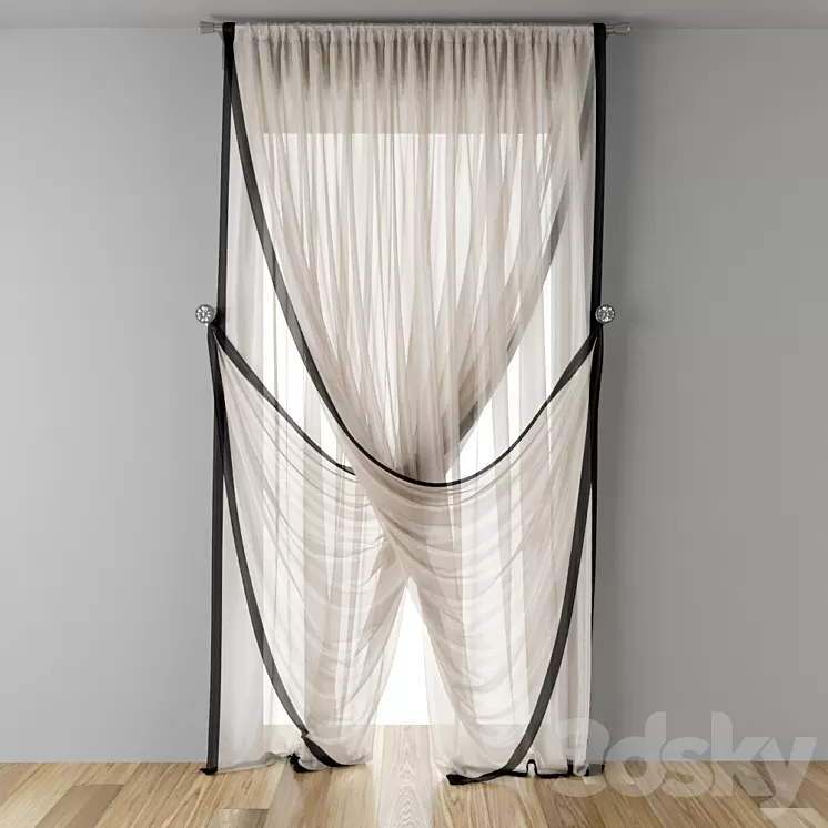 Tulle in the narrow window 3D Model