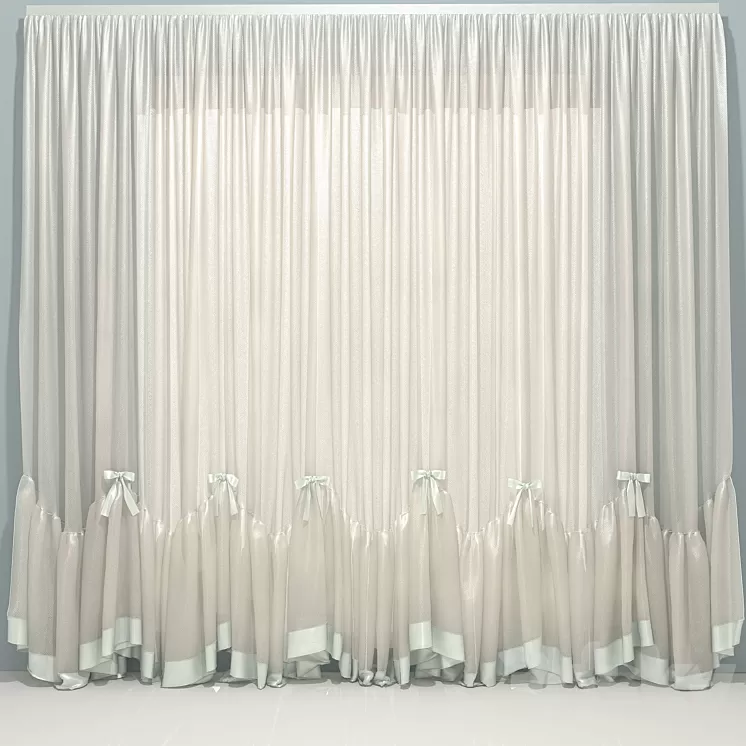 Tulle with frill 3D Model Tulle with frill 3D Model