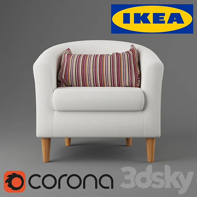 TULSTA chair with a pillow in a case KULLADAL. Ikea 3DModel