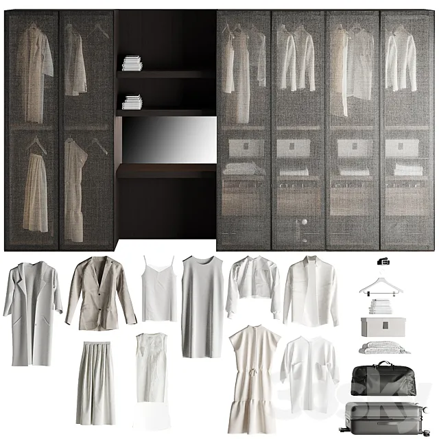 Tumidei Armadio Anta Telaio Battente Wardrobe 3D Model Tumidei Armadio Anta Telaio Battente Wardrobe 3D Model
