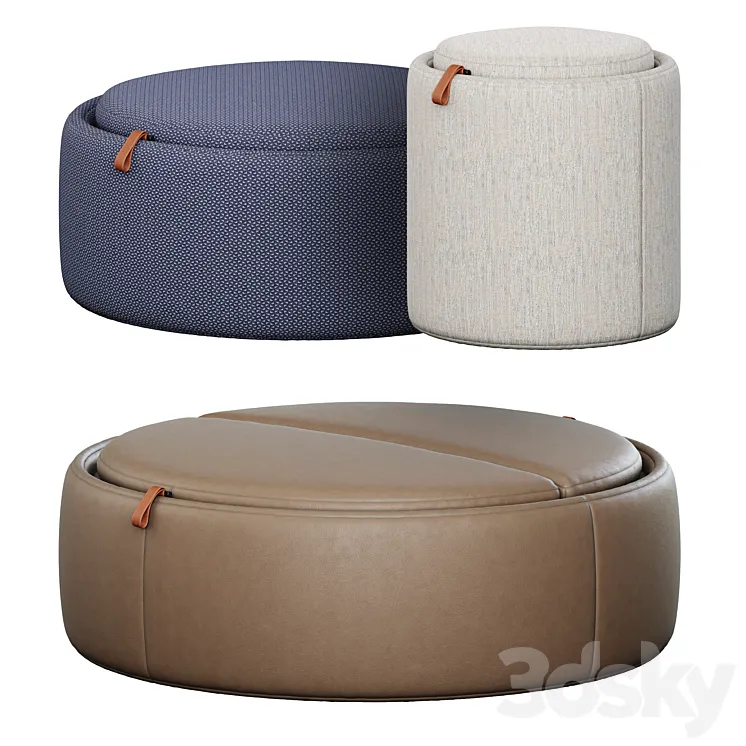 Tumidei Pill Pouf Set 3D Model Free Download