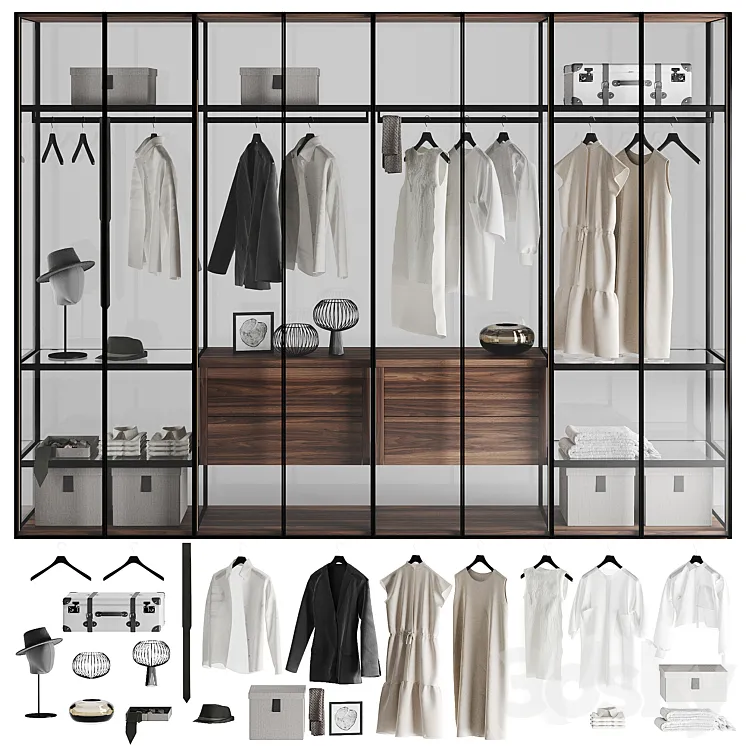 Tumodei Cristal Wardrobe 3D Model Free Download
