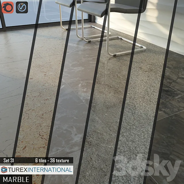 TUREX INTERNATIONAL Marble Tiles Set 31 3D Model TUREX INTERNATIONAL Marble Tiles Set 31 3D Model
