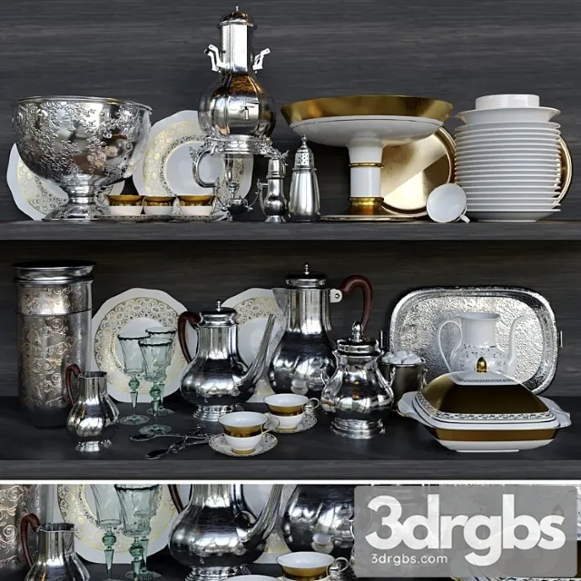 Turkish crockery set 3D Model Download