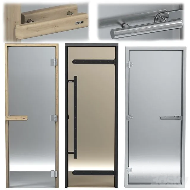 Turkish sauna glass doors hamam set 2 3D Model