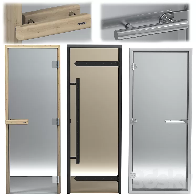 Turkish sauna glass doors hamam set 2 3D Model Free Download