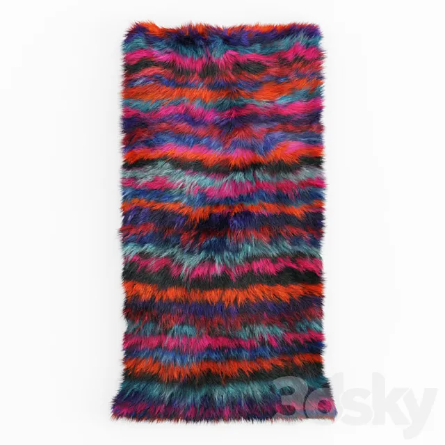 Turkish Shaggy Fur Rug 3D Model Turkish Shaggy Fur Rug 3D Model
