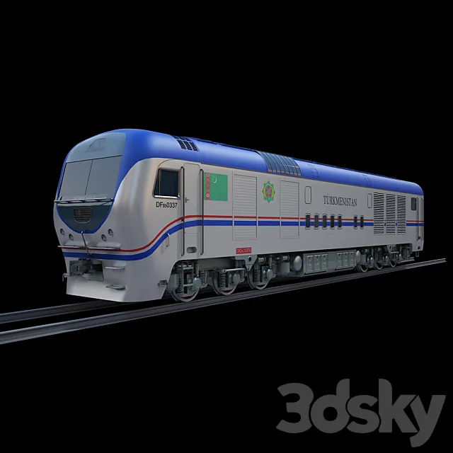Turkmen Railway Locomotive 3D Model