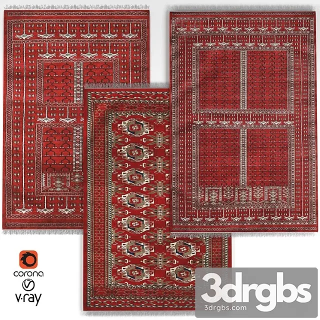 Turkmen rug 3D Model Download