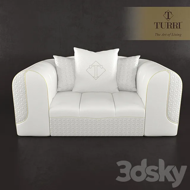 Turri Caractere collection_ armchair 3D Model Turri Caractere collection_ armchair 3D Model
