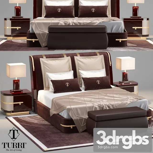 Turri Diamonds Bed 3D Model Download
