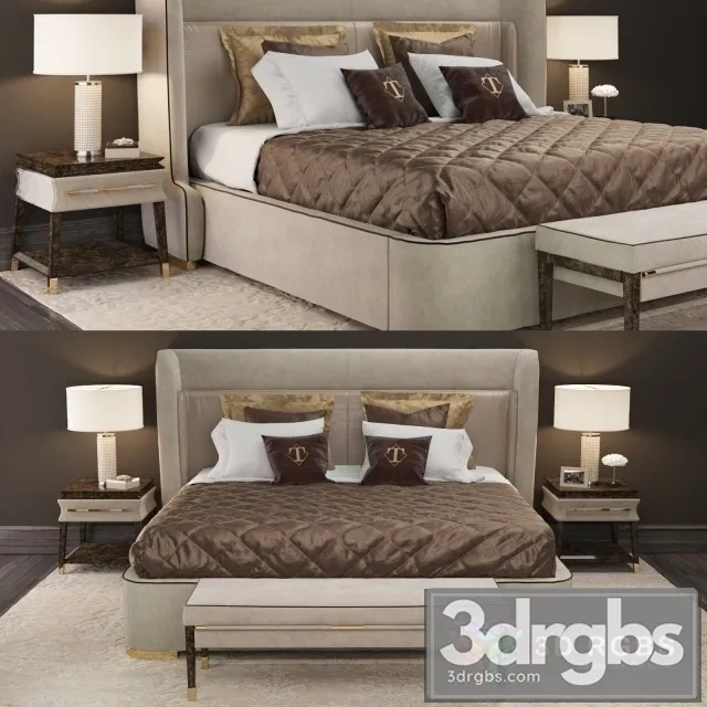 Turri Noir Bed 3D Model Download