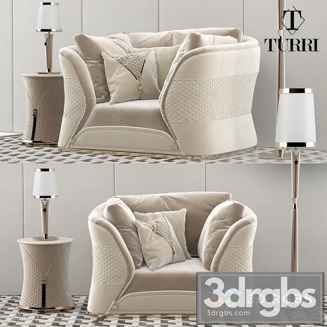 Turri Vogue Armchair 3D Model Download Turri Vogue Armchair 3D Model Download