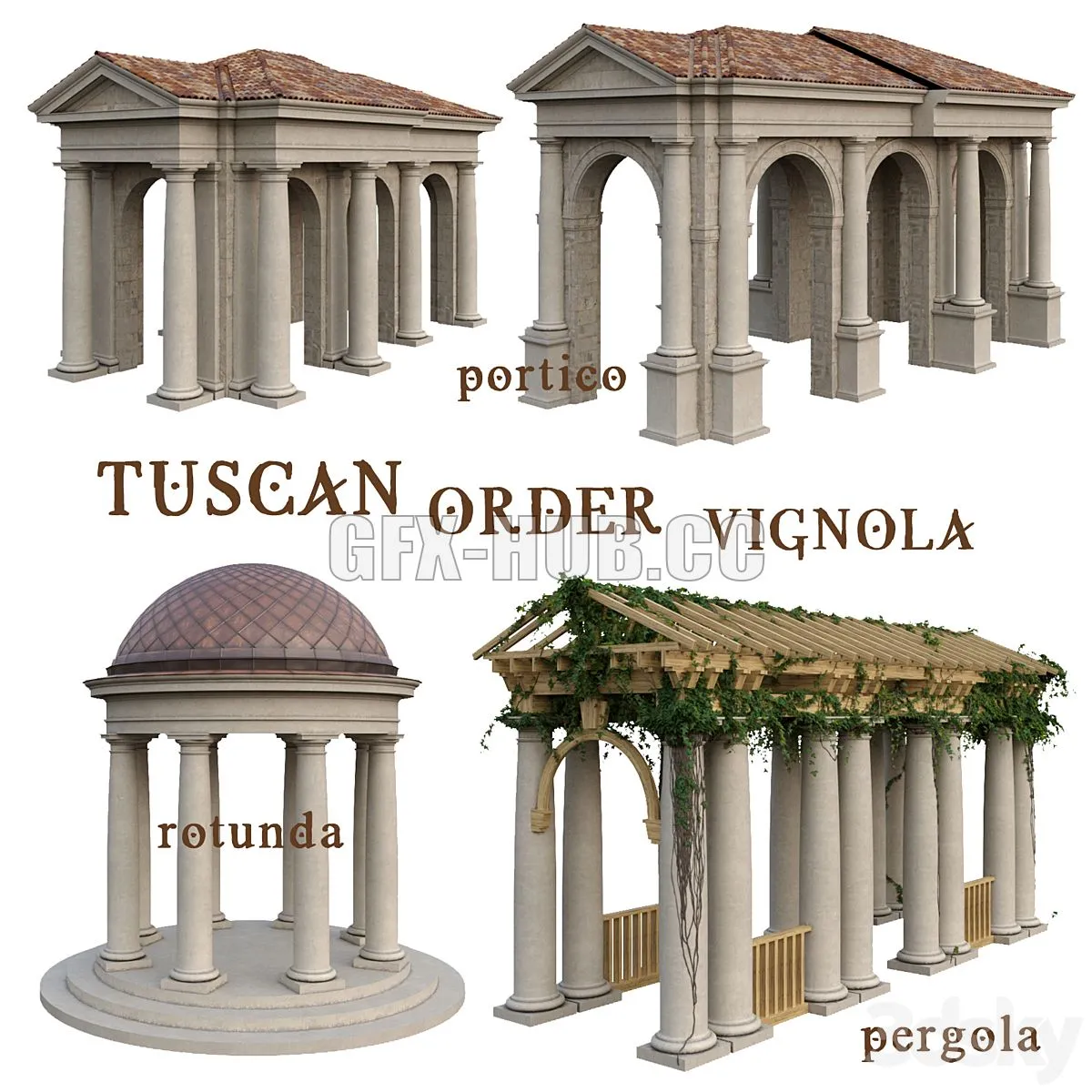 Tuscan Order Vignola Column 3D Model