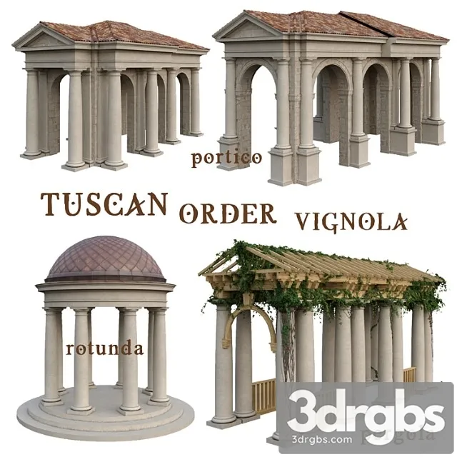 Tuscan Order Vignola Column 3D Model Download