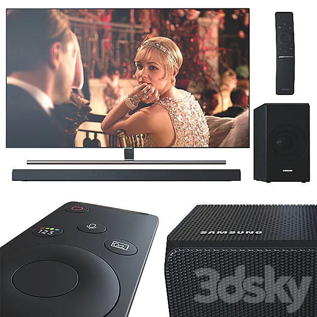 TV 55 ‘and Samsung soundbar. 3D Model TV 55 ‘and Samsung soundbar. 3D Model