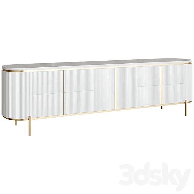 TV bench Modern Oval 3D Model TV bench Modern Oval 3D Model