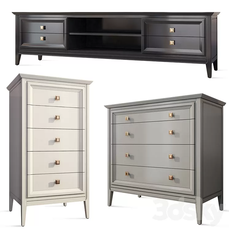 TV cabinet chest of drawers for clothes Tesoro Aletan 3D Model Free Download