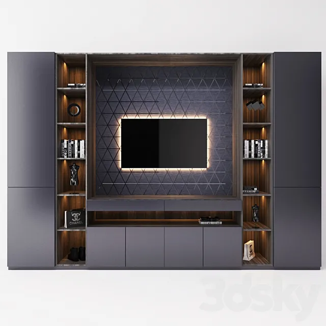 TV cabinet in the room 3D Model