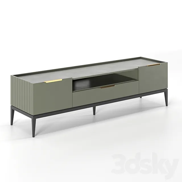 TV cabinet Metropolitan with drawer and folding fronts 3D Model TV cabinet Metropolitan with drawer and folding fronts 3D Model