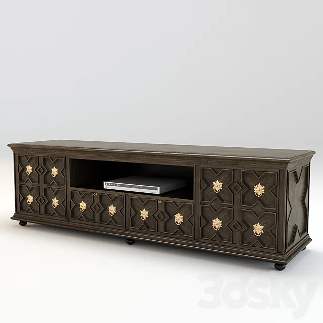 TV cabinet style Restoration Hardwear 3D Model